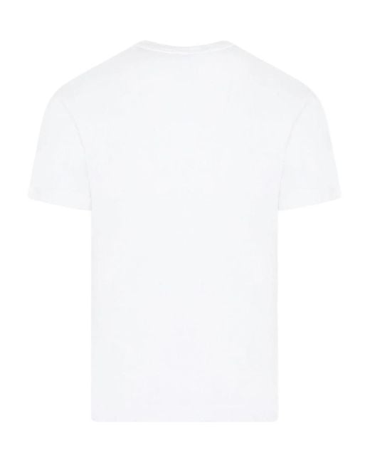 Stone Island White Classic Slim-Fit T-Shirt With Round Neckline for men