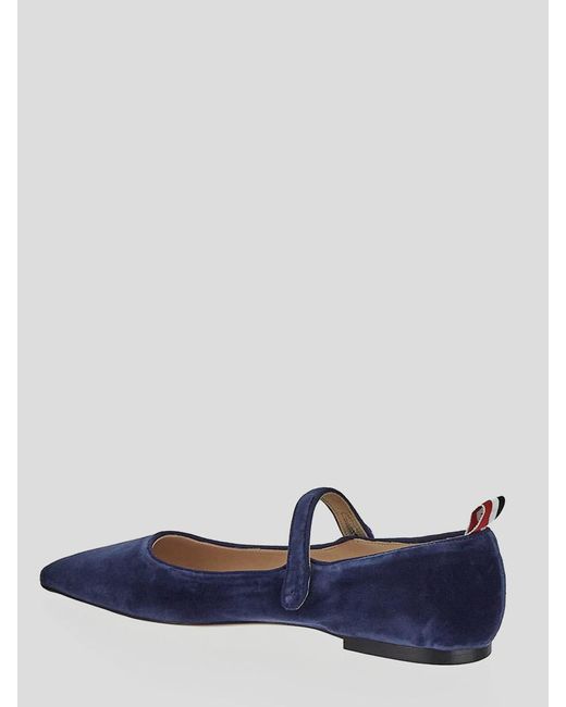 Thom Browne Blue Thome Pointed Flats