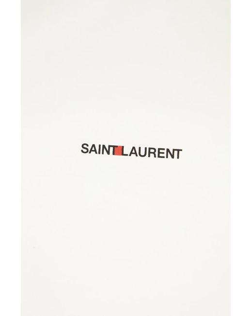 Saint Laurent White Boyfriend T-Shirt With Logo