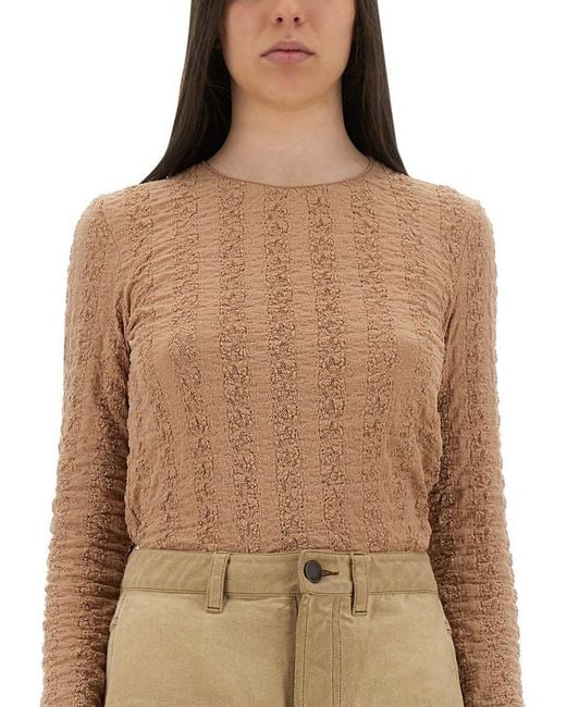 Uma Wang Brown Perforated Top