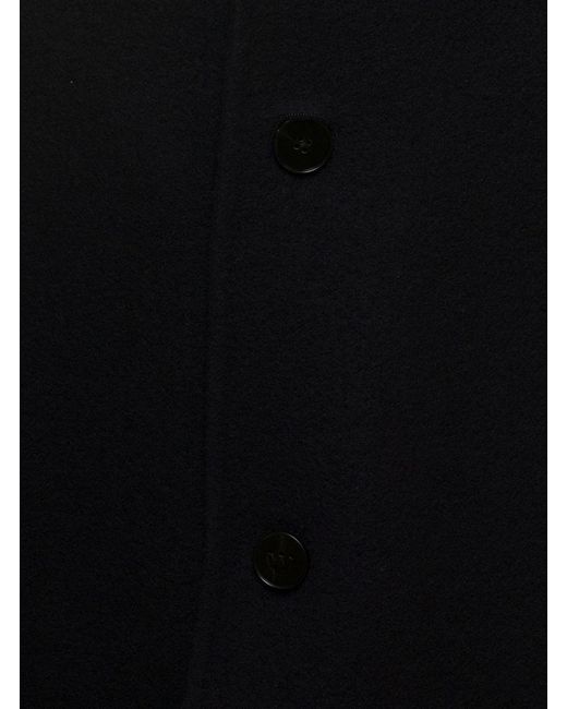 Jil Sander Black 'sport' Single-breasted Coat With Tonal Buttons In Wool for men