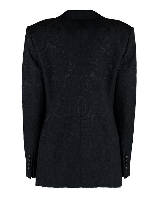Dolce & Gabbana Black Brocade Sigle-breasted Blazer