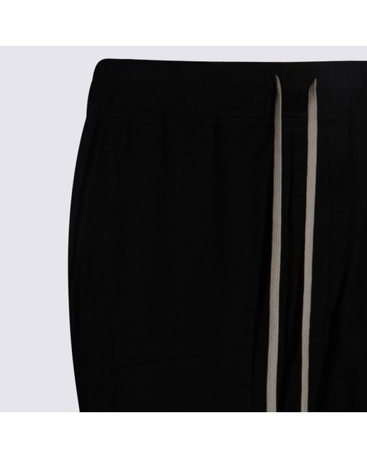 Rick Owens Black Cotton Pants for men