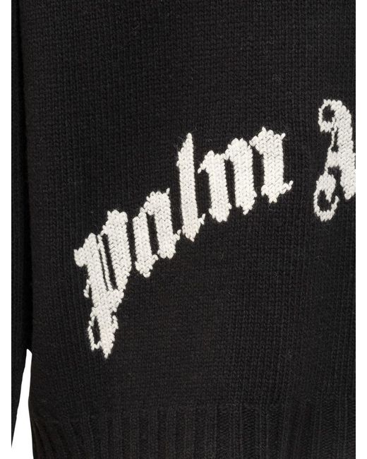 Palm Angels Black Jacquard Logo Sweatshirt for men