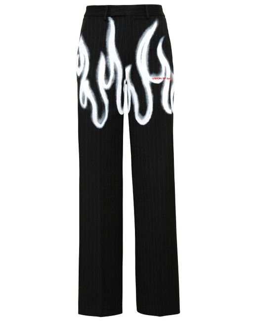 Vision Of Super Black Polyester JOGGING Flames Pants | Lyst