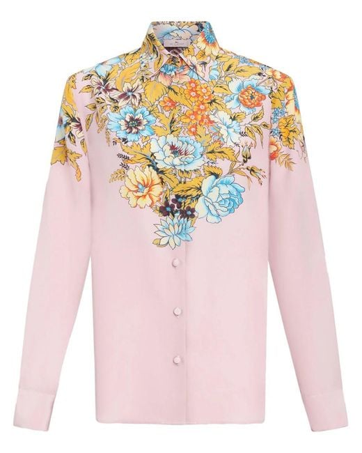 Etro Pink Flowered Shirt