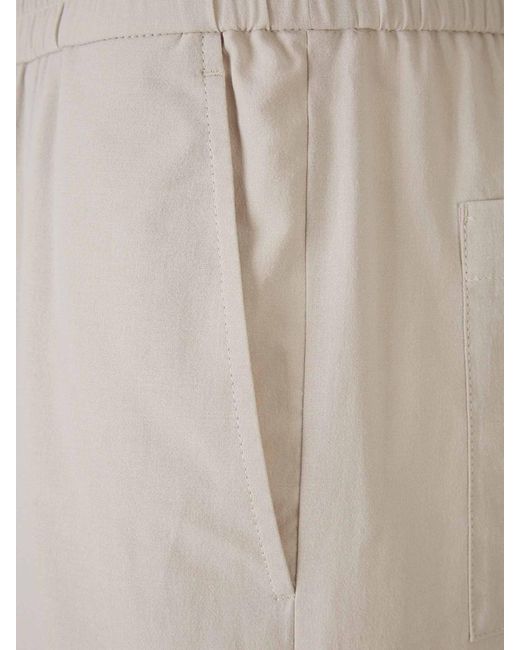 AMI White Cotton Crepe Bermuda Shorts for men