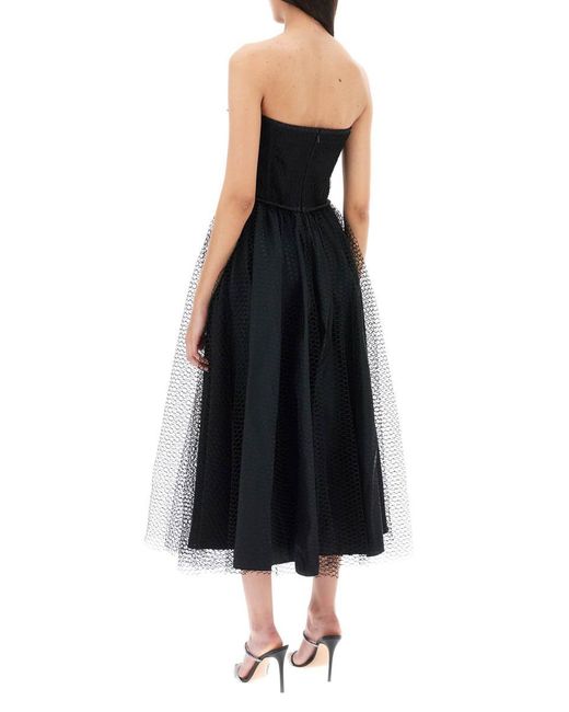 19:13 Dresscode Black 1913 Dresscode Midi Mesh Bustier Dress