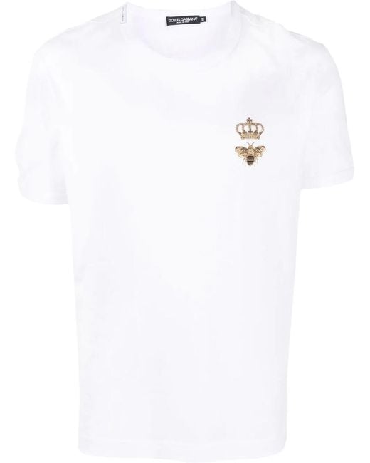Dolce & Gabbana White Pattern T-Shirt for men