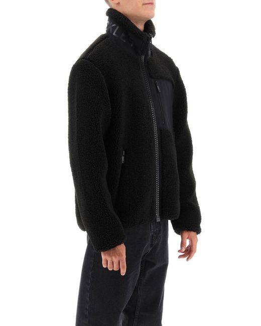 Moose Knuckles Saglek High Neck Teddy Jacket in Black for Men | Lyst