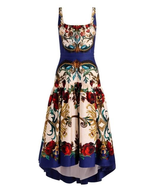 Alice + Olivia White Printed Midi Dress