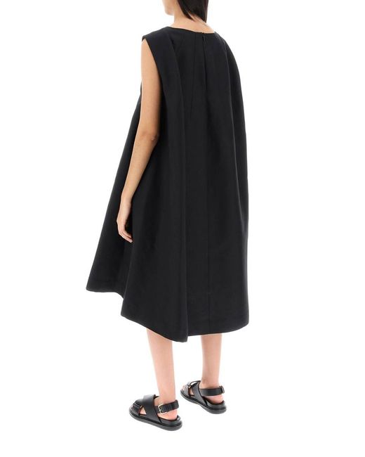 Marni Black Flared Dress In Cotton Cady