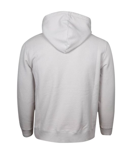 Lanvin Gray Cotton Hoodie With Logo for men