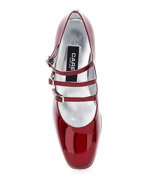 CAREL PARIS 'kira 24 Reflex' Red Pumps With Straps In Patent Leather Woman
