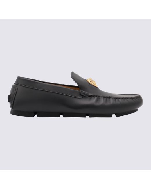 Versace Black Flat Shoes for men