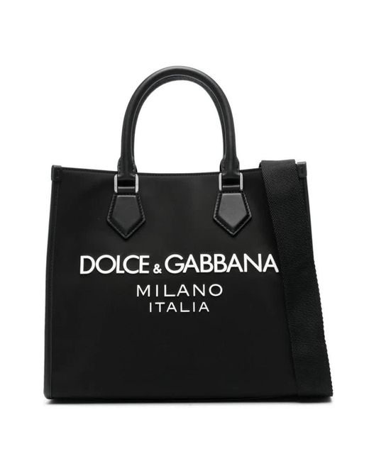 Dolce & Gabbana Black Nylon Tote Bag for men