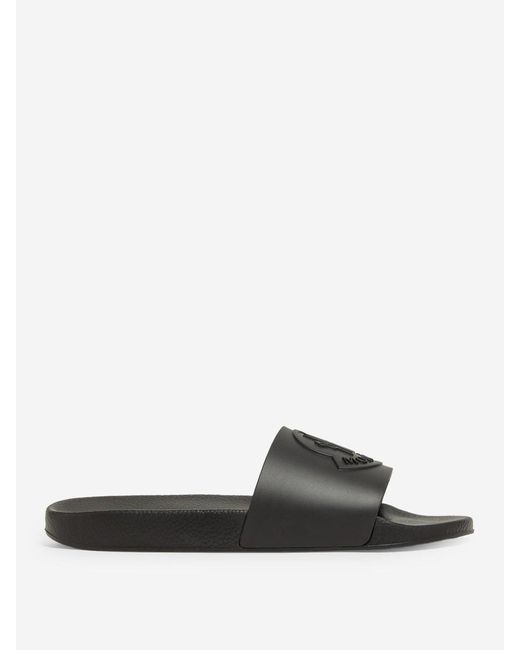 Moncler White Basile Rubber Flip Flops for men