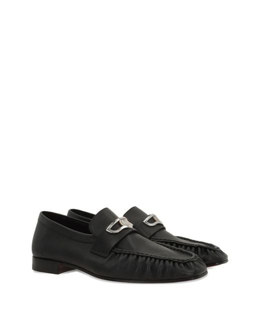 Christian Louboutin Black Leather Loafers for men
