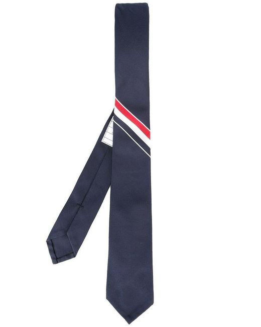 Thom Browne Tie W/rwb Jacquard In Silk Cotton in Blue for Men | Lyst