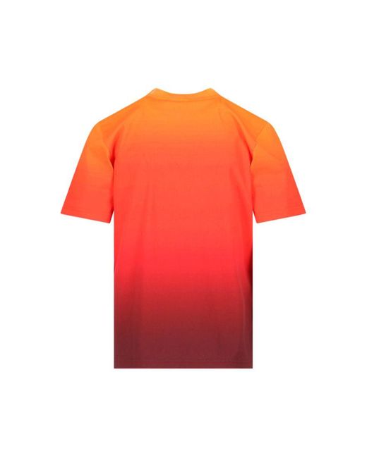 Courreges Red 'gradient Sunset' T-shirt