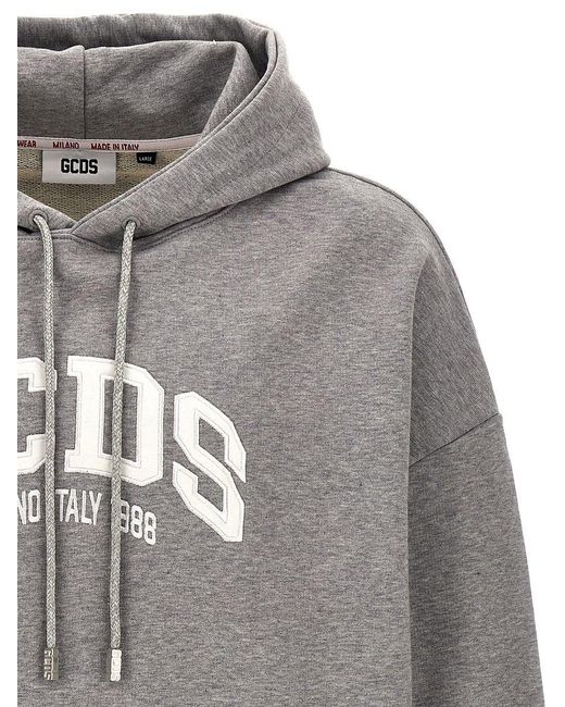 Gcds Gray Logo Loose Sweatshirt for men