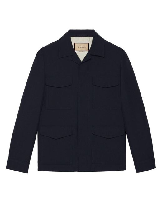 Gucci Blue Wool Shirt Jacket for men
