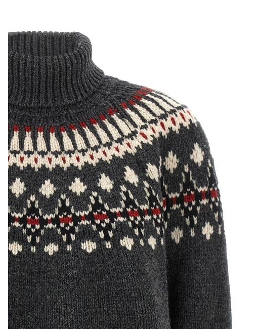 Alanui Black 'Sweet Winter' Turtleneck Sweater