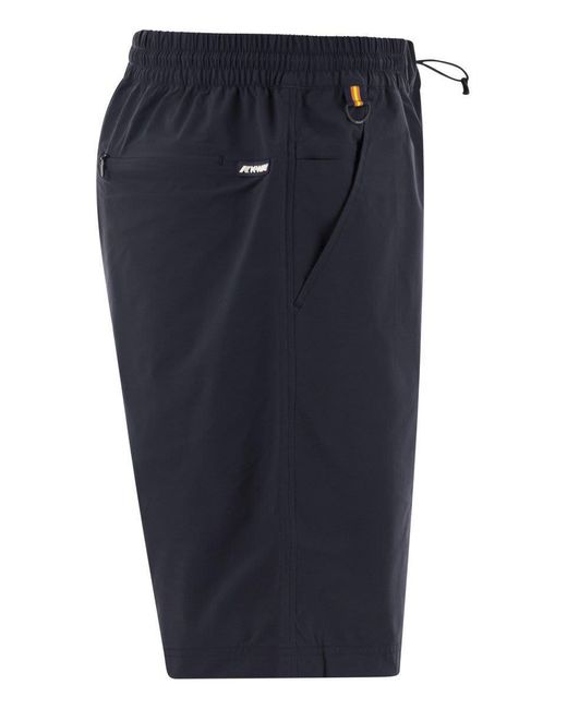 K-Way Blue Remisen - Shorts In Technical Fabric for men