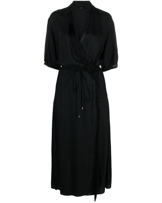 Pinko Black Wrap-Around Design Dress