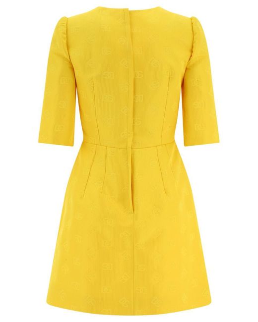 Dolce & Gabbana Yellow Dress With "dg" Motif