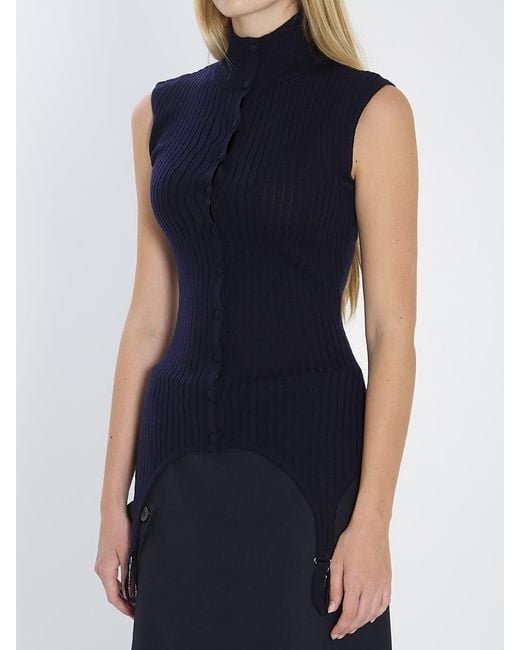 Jean Paul Gaultier Blue Top With Lingerie Garter