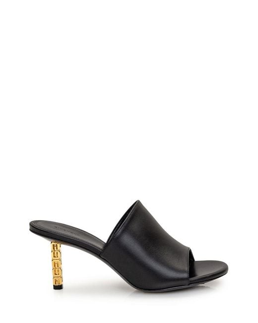 Givenchy Black G Cube Leather Mules