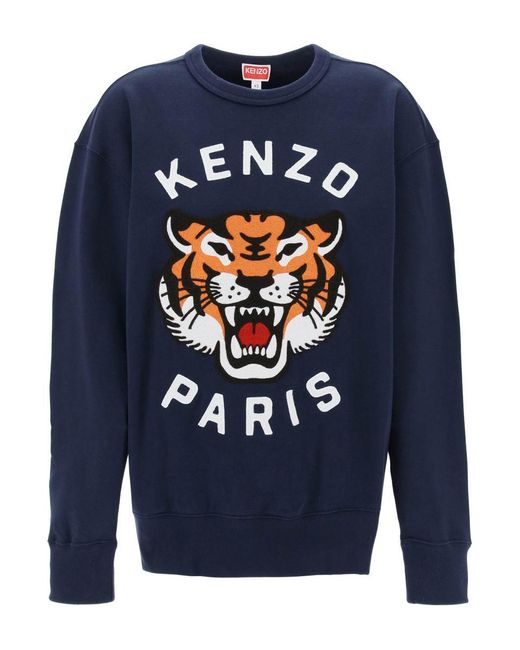 KENZO Blue 'lucky Tiger' Oversized Sweatshirt