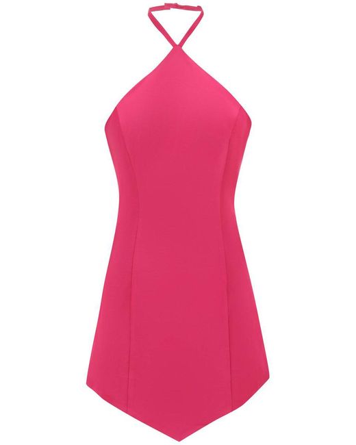 MVP WARDROBE Pink 'catalina' Halterneck Mini Dress
