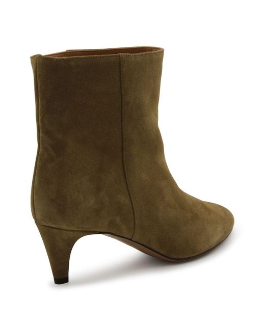 Isabel Marant Green Taupe Suede Deone Boots