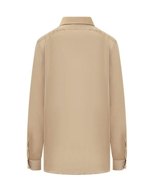 Tom Ford Natural Silk Shirt With Pleated Detail