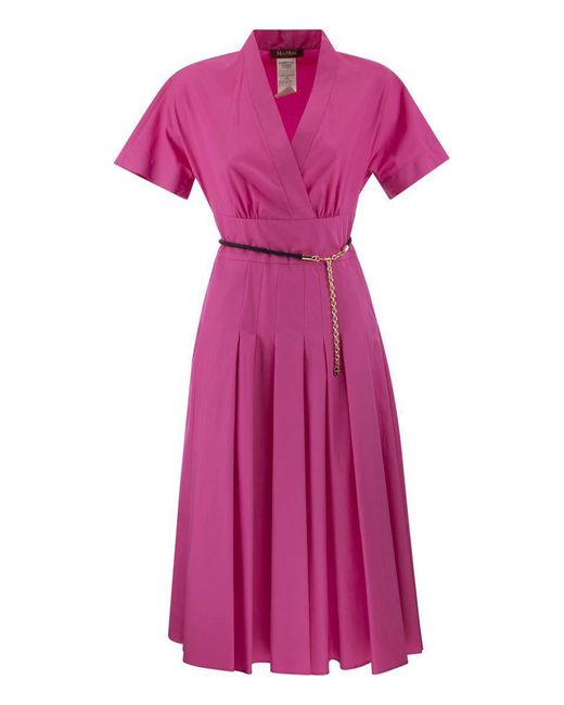 Max Mara Studio Purple Alatri - Crossed Poplin Dress