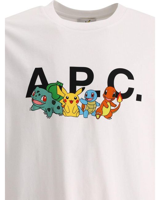 A.P.C. White "pokémon The Crew" T-shirt for men