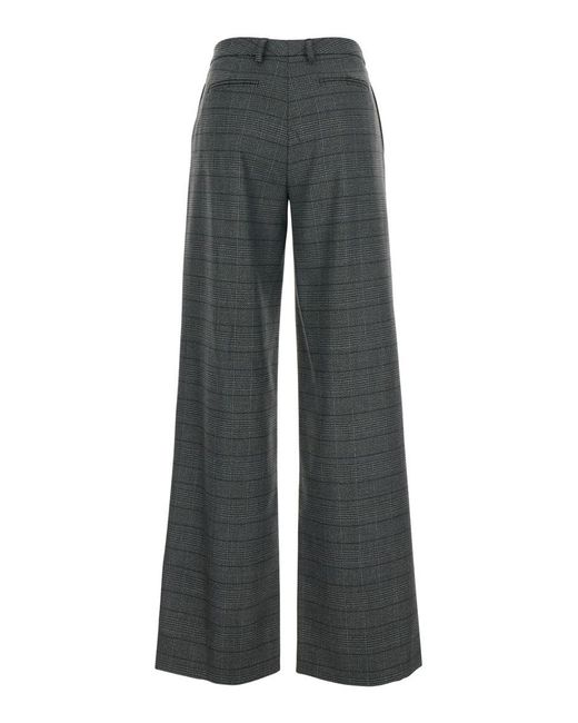 Plain Gray Trousers With Striped Motif