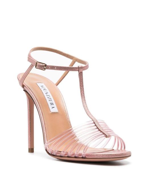 Aquazzura Pink Amore Mio 105mm Leather Sandals