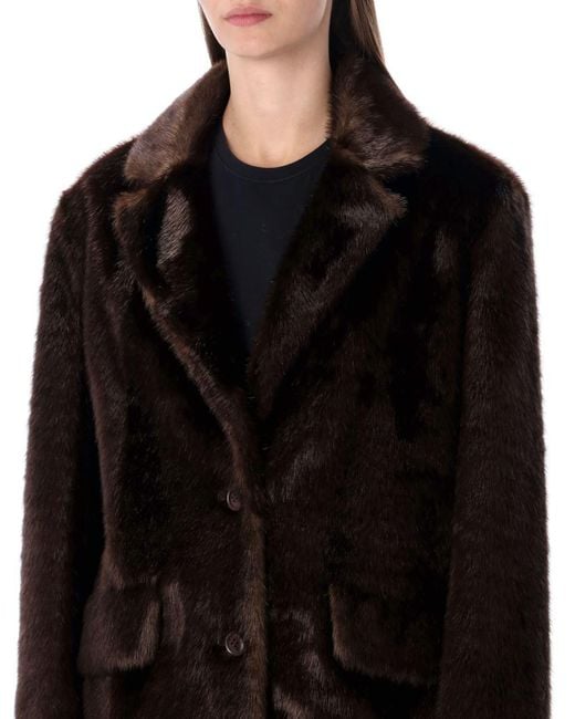 Stand Studio Black Evyn Faux Fur Jacket