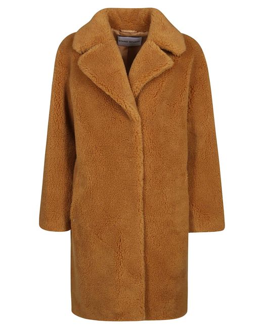 Stand Studio Brown Faux Fur Coat - Lyst