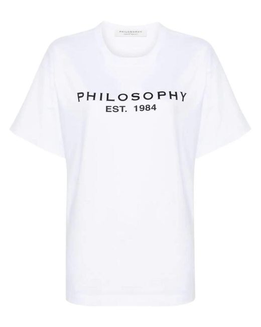 Philosophy Di Lorenzo Serafini White Logo-print Cotton T-shirt