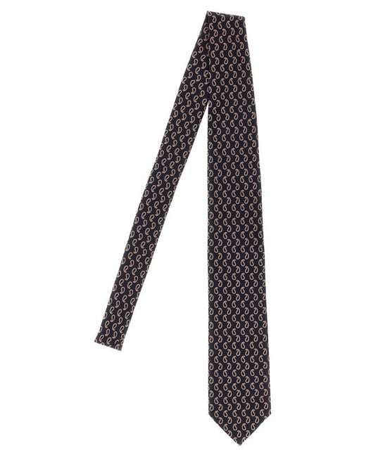 Brioni Black Jacquard Tie for men