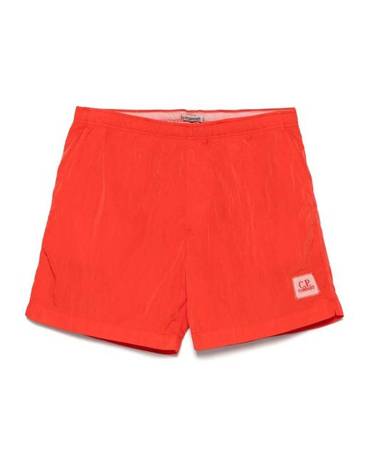 C P Company Red Beachwear Boxer for men