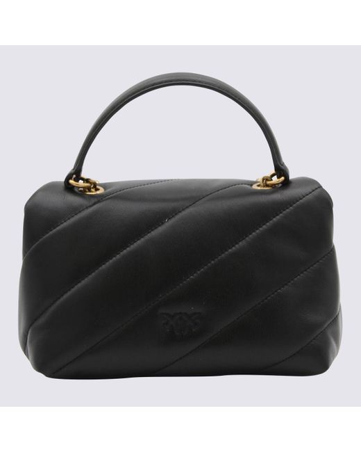 Pinko Black Leather Love Puff Shoulder Bag