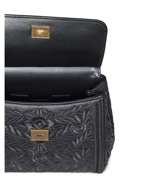 Dolce & Gabbana Black Medium Sicily Handbag