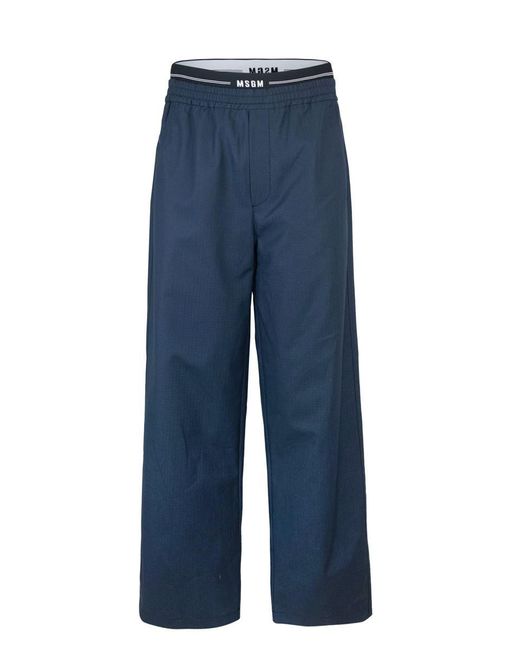 MSGM Blue Pants for men