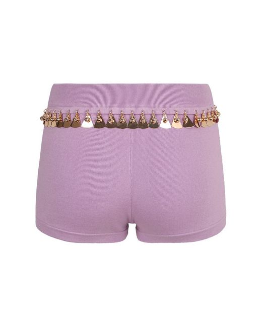 Rabanne Purple Knitted Shorts