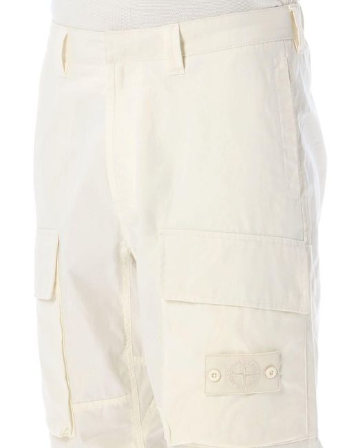 Stone Island Natural Ghost Cargo Pants for men